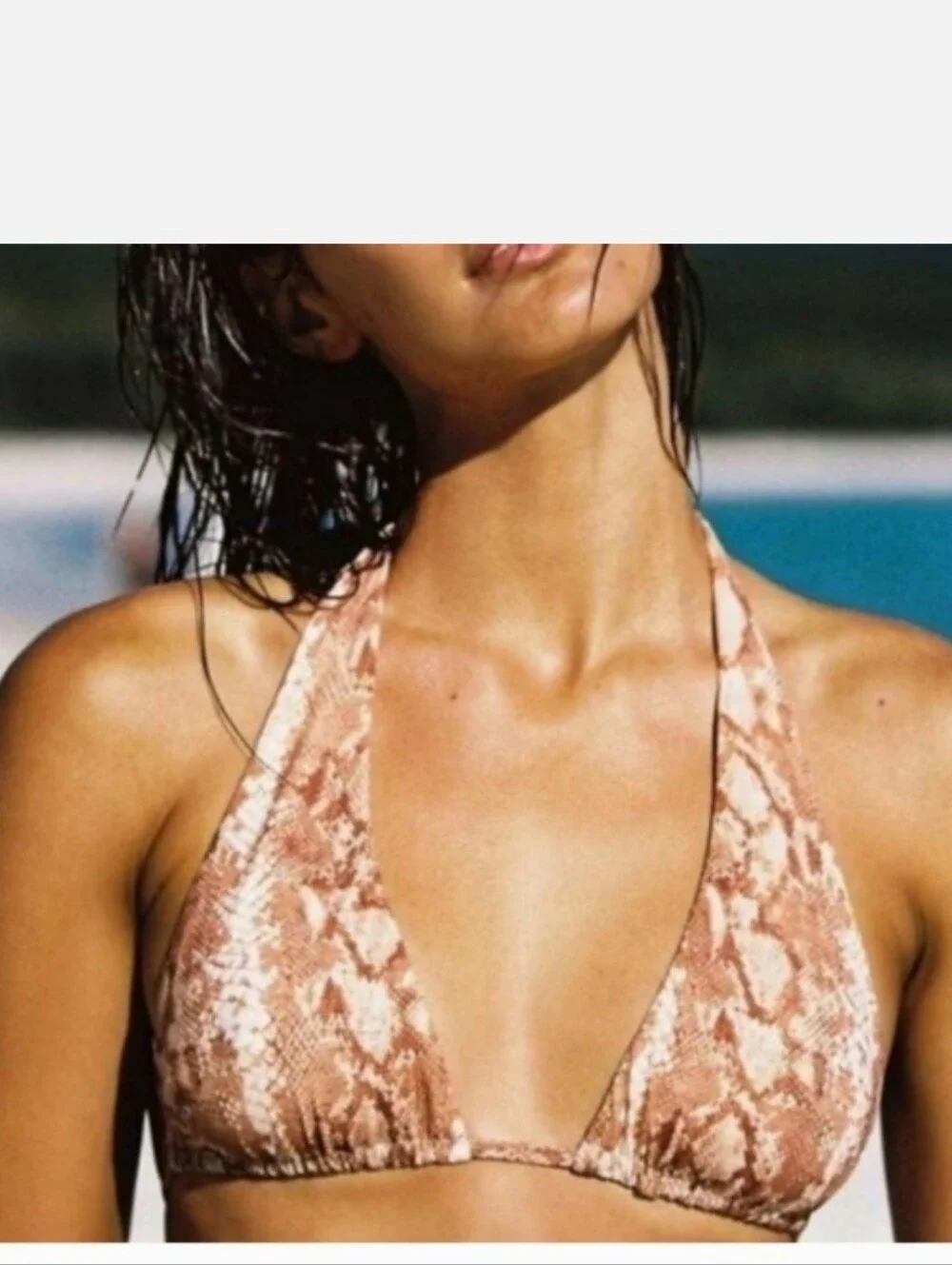 Vitamin A Milana Convertible Bikini Top Snake Print Size XS